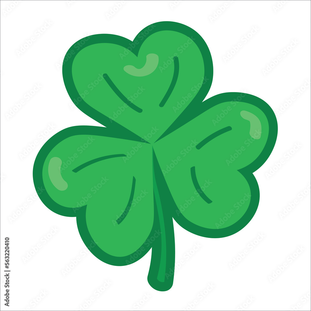 Green clover on white background. St. Patrick's Day Green clover on white background. St. Patrick's Day