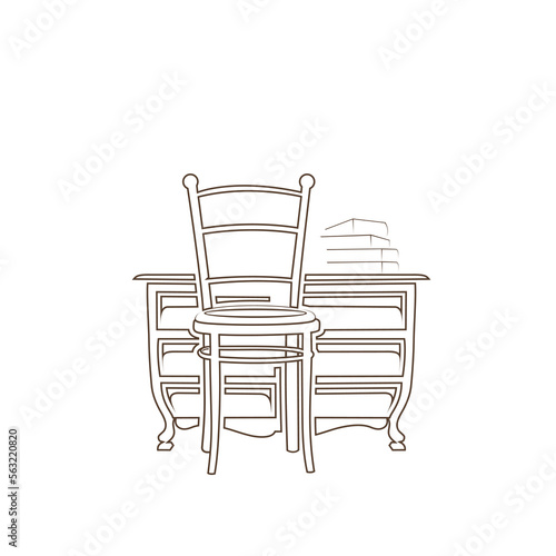 furniture and interiors line art logo