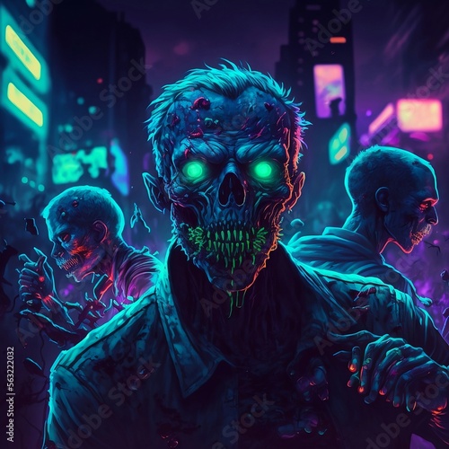 Neonpunk zombies, horror 