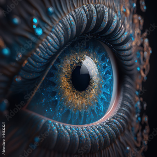 human blue eye close-up, Generative AI