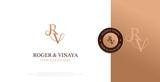 Wedding Logo Initial RV Logo Design Vector