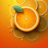 A group of fresh oranges slices. Generative AI