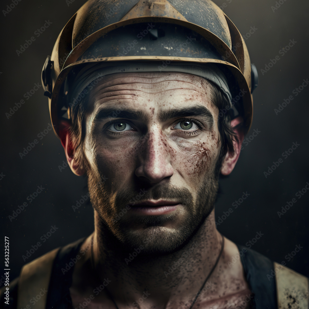 portrait of a miner. generative AI portrait of a miner. generative AI