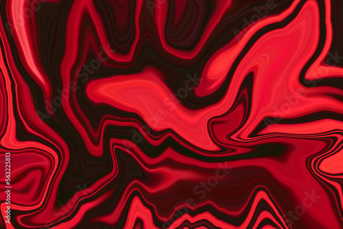 Red silk background with red swirl wave lines, acrylic ink effect red liquid marble texture with wavy lines, wave line background for any design and decoration.