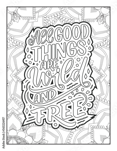 Fototapeta Naklejka Na Ścianę i Meble -  Quotes coloring page, Inspirational quotes, Quotes, positive quotes, Typography quotes