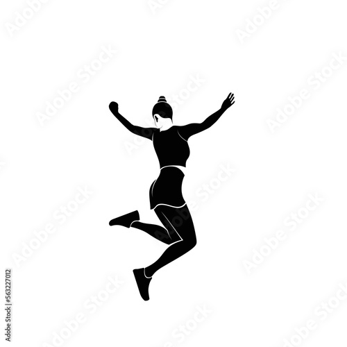 woman run logo design silhouette