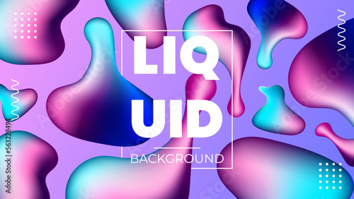 Vector Colorful Fluid 3D Shapes Background