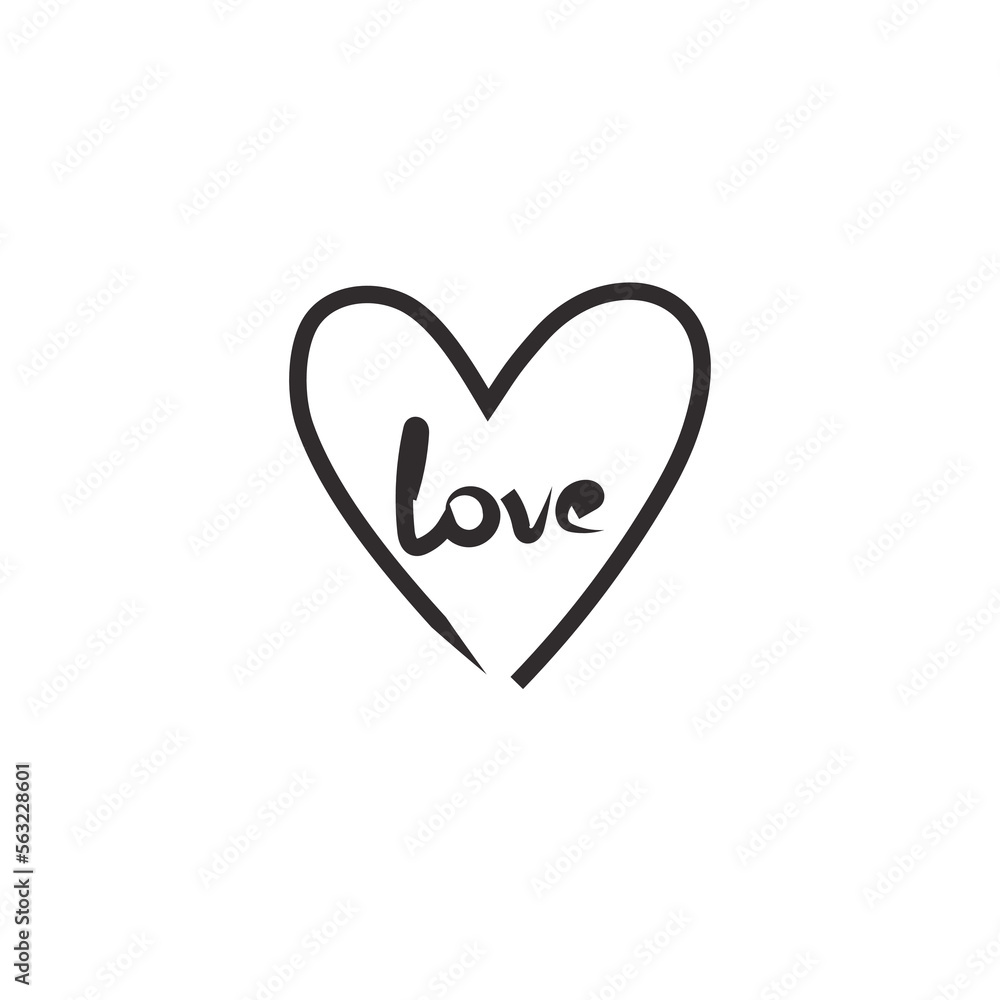 Line art of heart, valentine day celebration card