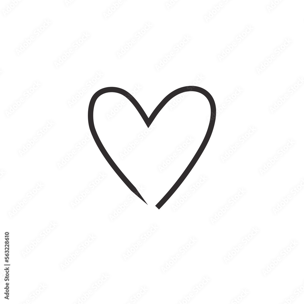 Line art of heart, valentine day celebration card