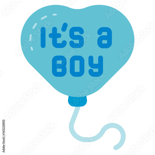 boy gender reveal party balloon illustration