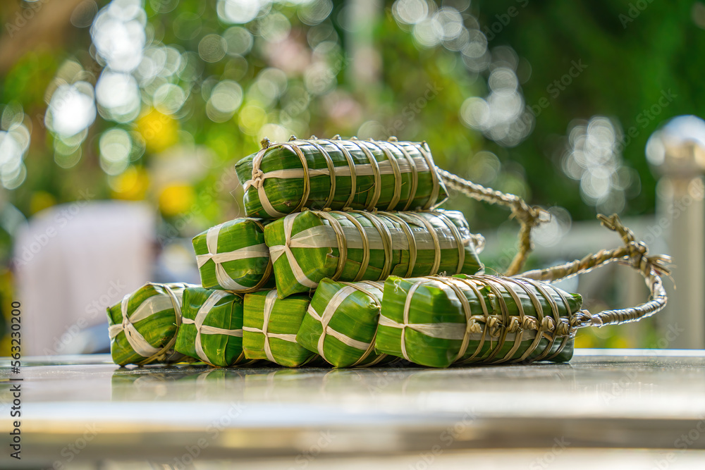 Vietnamese Sticky Rice Cake (tet cake), Vietnamese traditional new year ...