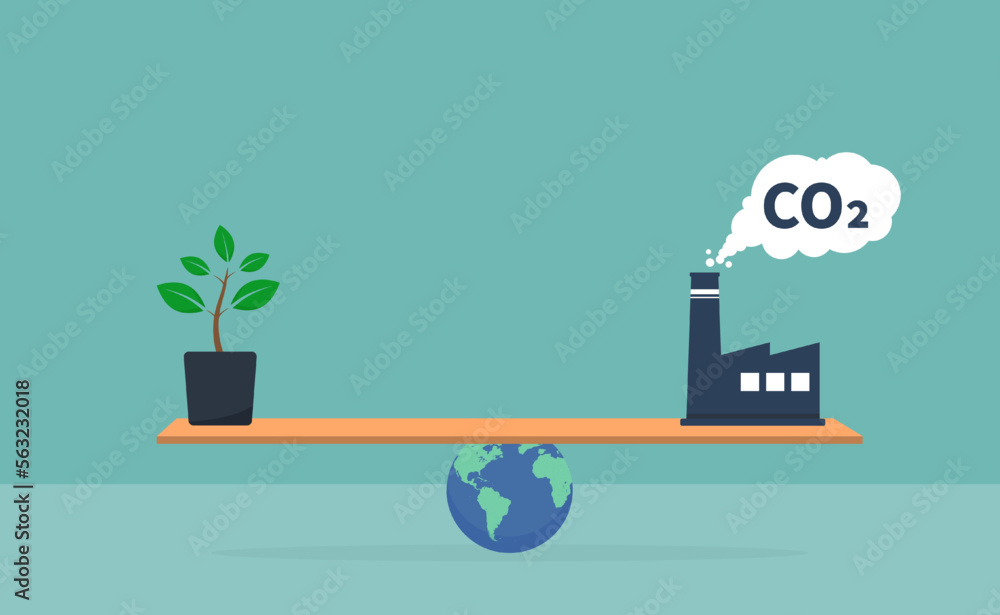 Carbon emission and clean energy concept, sustainable resources