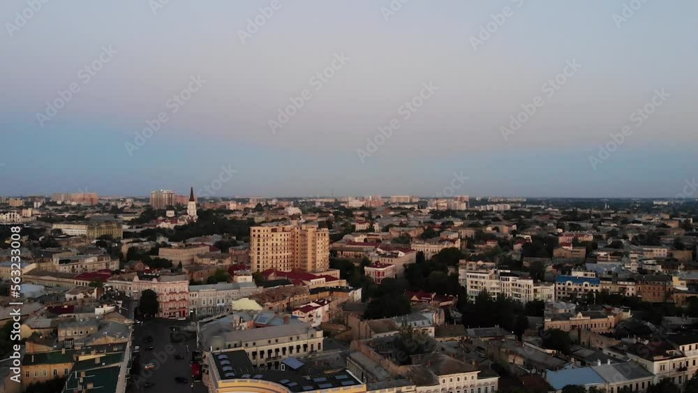 Sunrise in the port of Odessa aerial video Sunrise in the port of Odessa aerial video
