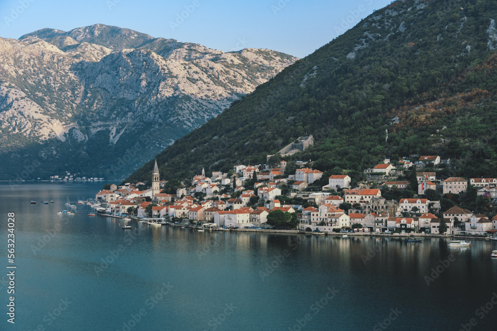 The old town of Perast in the Bay of Kotor in Montenegro