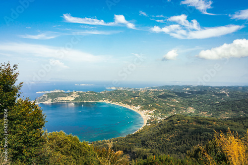 View of the Paleokastritsa Bay in Corfu Greece