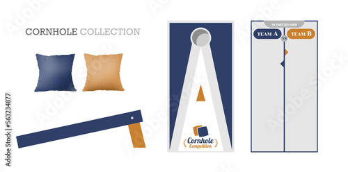 corn hole game with board and bag