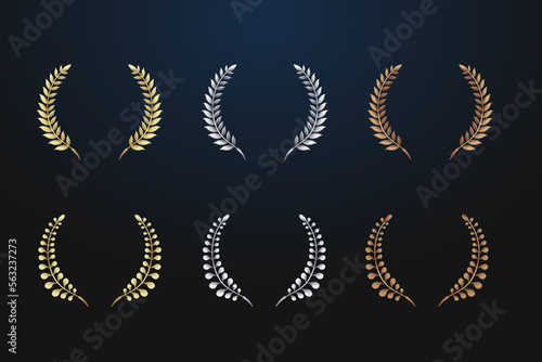 laurel collection. gold silver bronze.