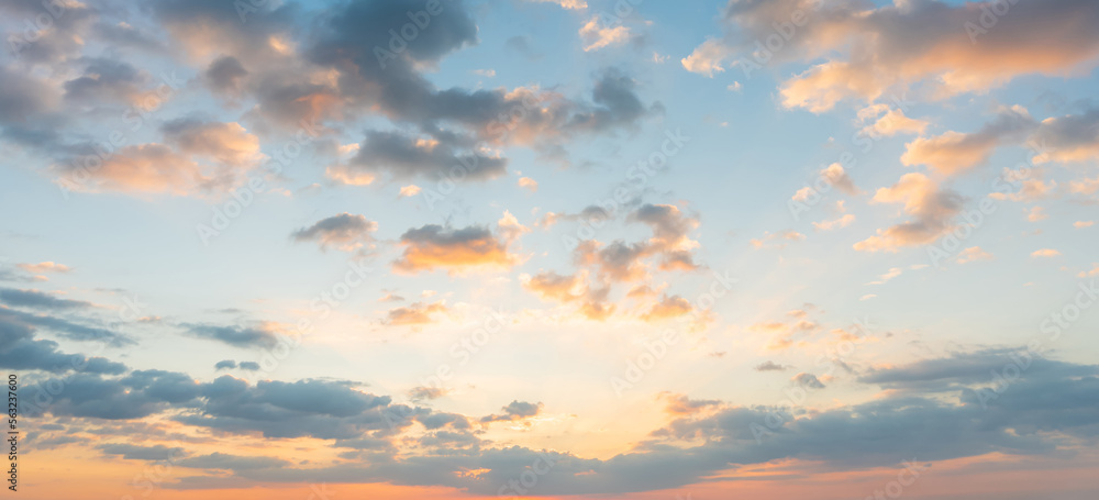 Sunset sky for background or sunrise sky and cloud at morning.