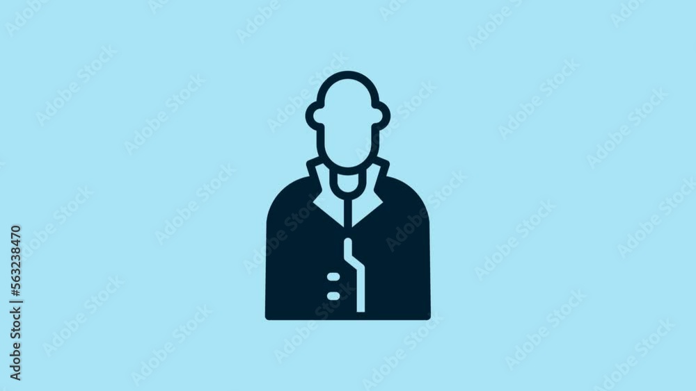 Blue Realtor icon isolated on blue background. Buying house. 4K Video motion graphic animation Blue Realtor icon isolated on blue background. Buying house. 4K Video motion graphic animation