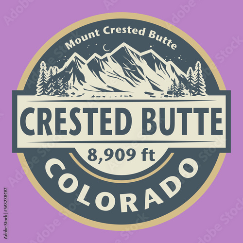Abstract stamp or emblem with the name of Crested Butte, Colorado, vector illustration photo