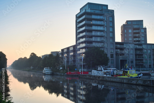 Early morning vieuw over the Zuid-Willemsvaart in Weert the Netherlands photo