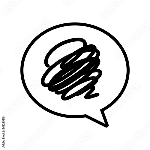 もやもや・悩む・くしゃくしゃの吹き出しマーク