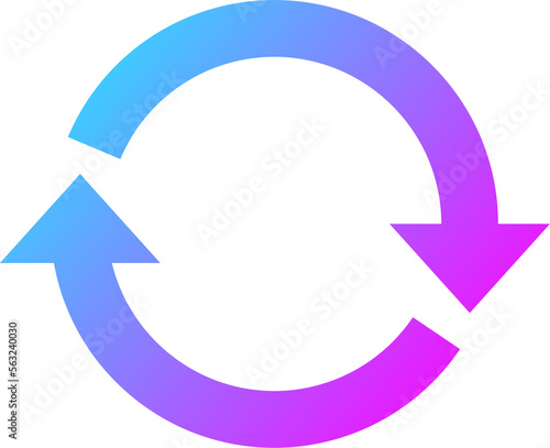 Sync icon in gradient colors. Server signs illustration.