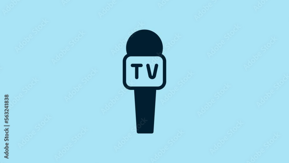 Blue Microphone icon isolated on blue background. On air radio mic microphone. Speaker sign. 4K Video motion graphic animation Blue Microphone icon isolated on blue background. On air radio mic microphone. Speaker sign. 4K Video motion graphic animation