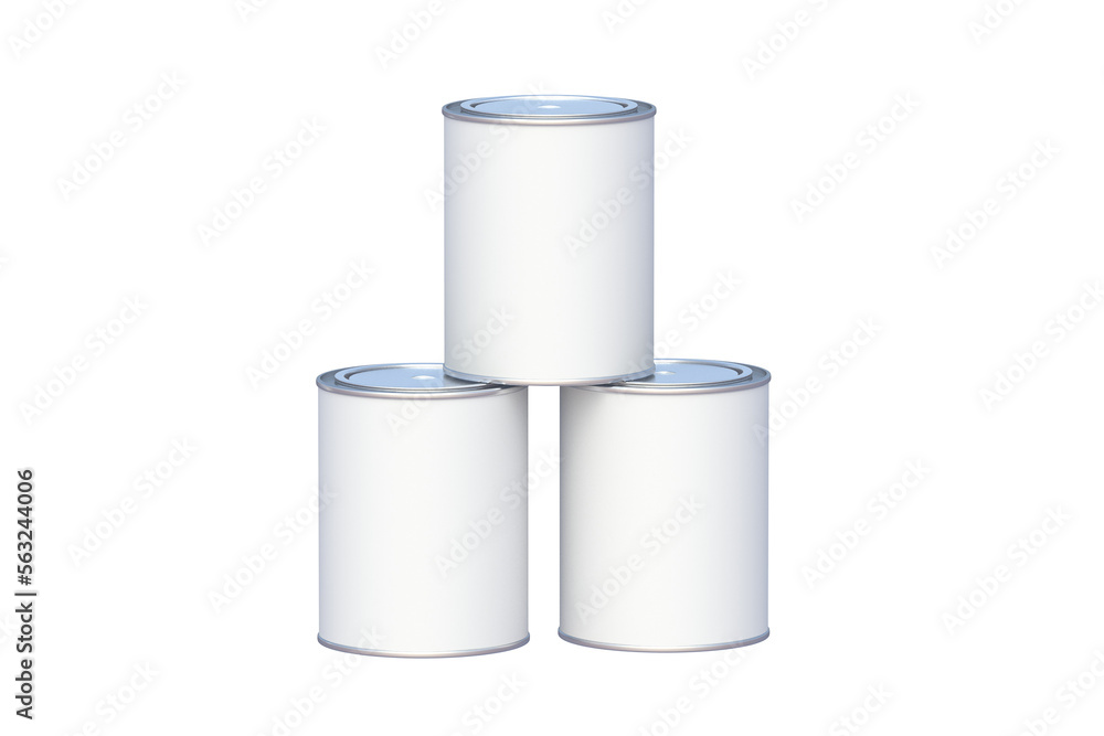Paint cans isolated on white background. 3d render Paint cans isolated on white background. 3d render