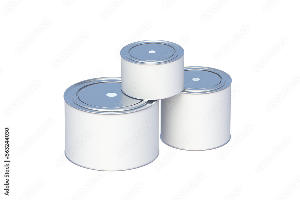 Paint cans isolated on white background. 3d render Paint cans isolated on white background. 3d render
