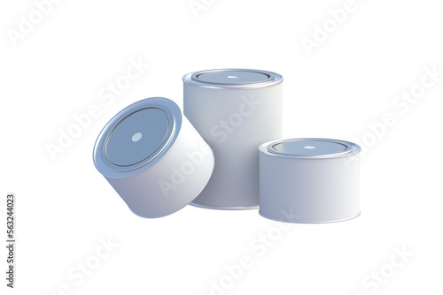 Paint cans isolated on white background. 3d render