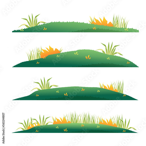 Fototapeta Naklejka Na Ścianę i Meble -  Green plant landscape vector image