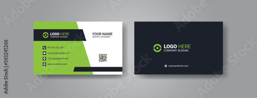 Black and green creative modern business card vector template design