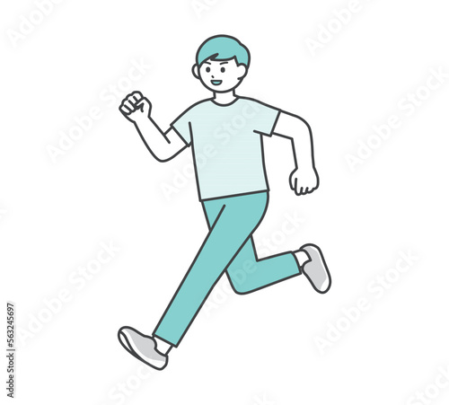 ランニングをする男性のイラスト素材