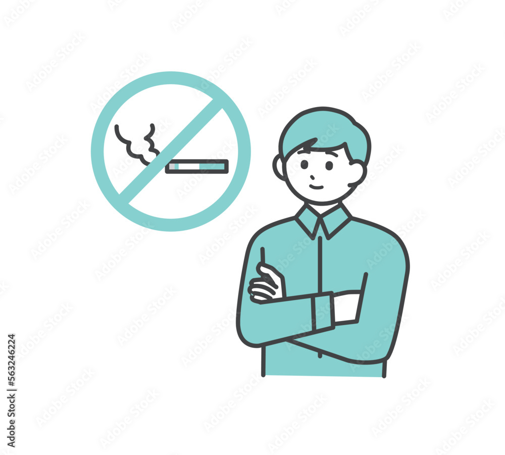 煙草を吸う男性のイラスト素材