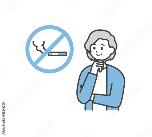 煙草を吸う女性のイラスト素材