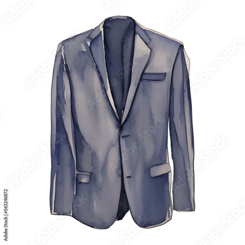 man suit digital drawing with watercolor style illustration
