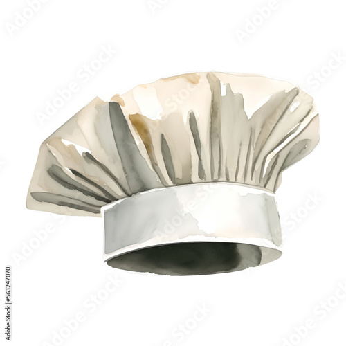 chef hat digital drawing with watercolor style illustration