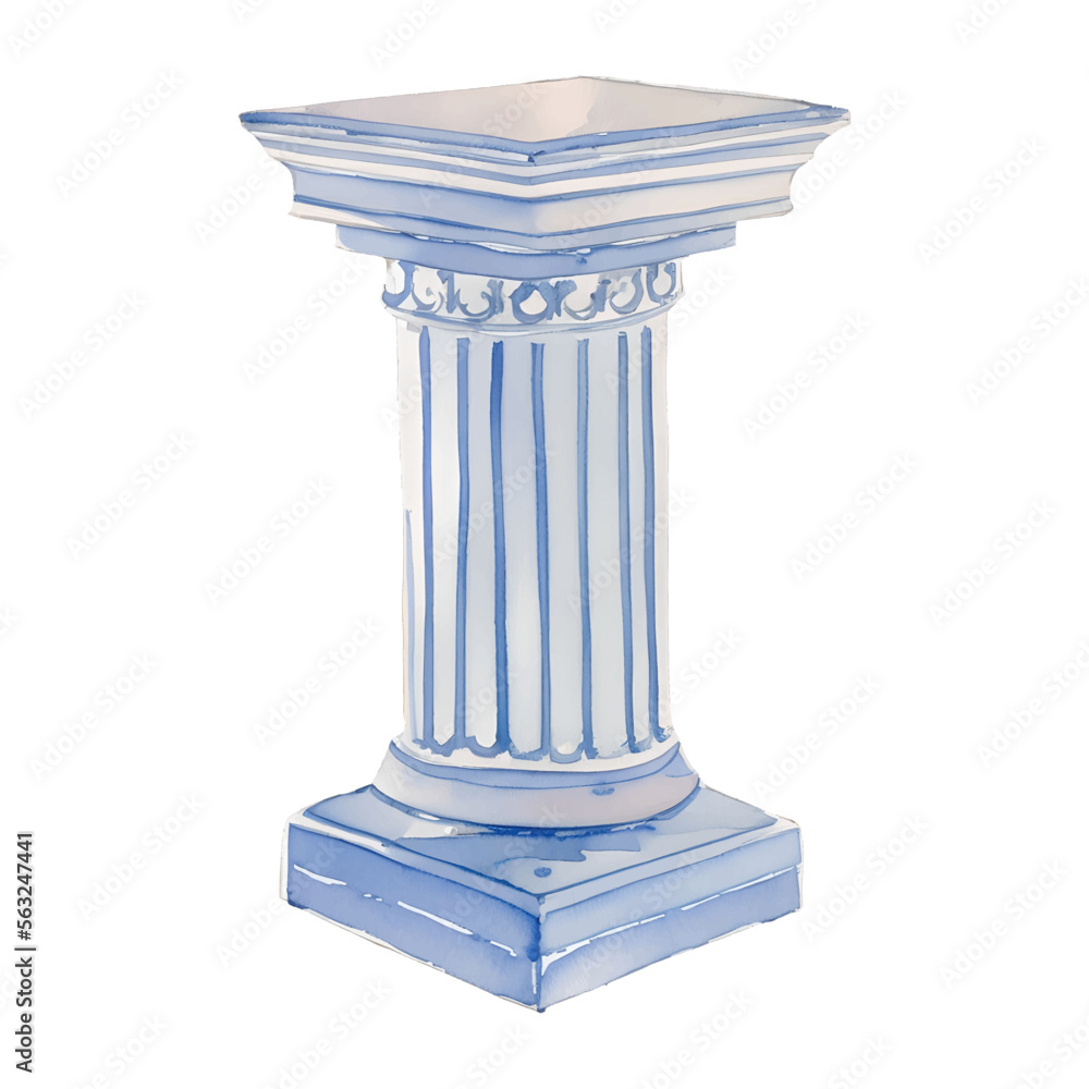 roman column digital drawing with watercolor style illustration roman column digital drawing with watercolor style illustration