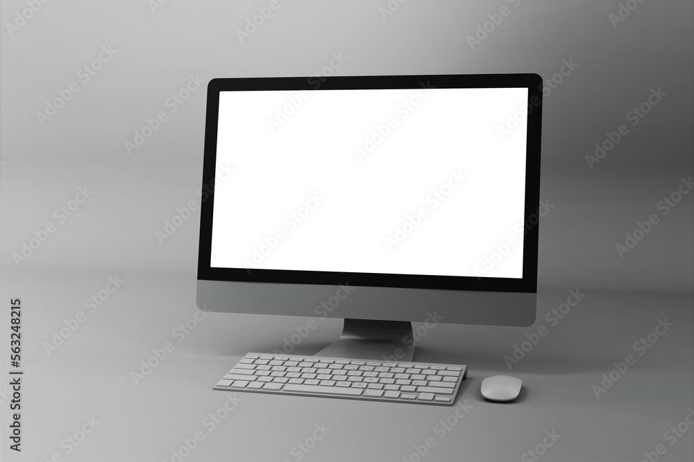 Realistic desktop screen mockup design template Realistic desktop screen mockup design template
