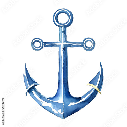 anchor digital drawing with watercolor style illustration