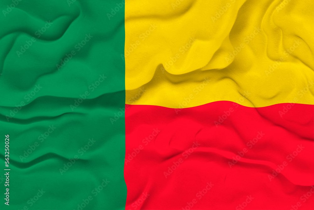 National flag of Benin. Background with flag of Benin. National flag of Benin. Background with flag of Benin.