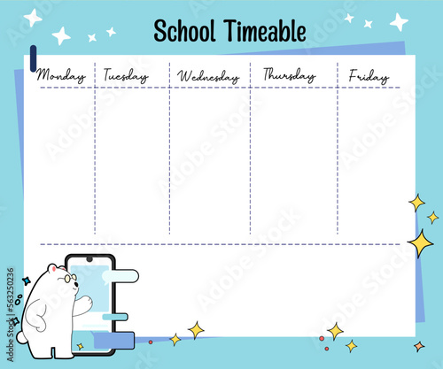 kawaii bear weekly planner 