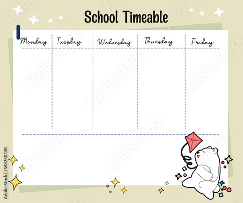 kawaii bear weekly planner 