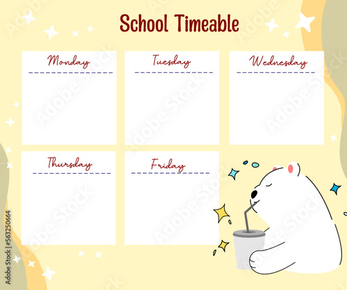 kawaii bear weekly planner 