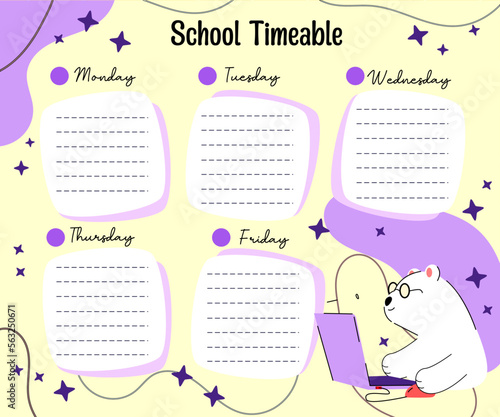 kawaii bear weekly planner 