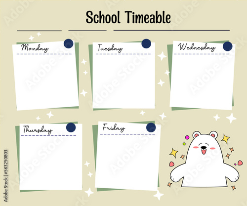 kawaii bear weekly planner 