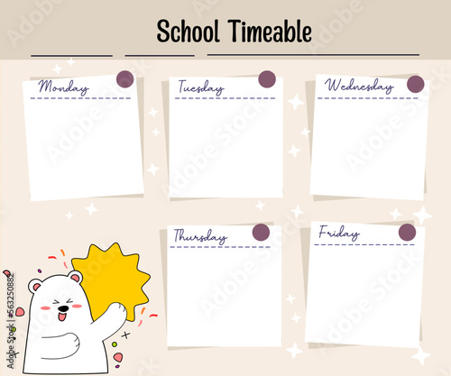 kawaii bear weekly planner 