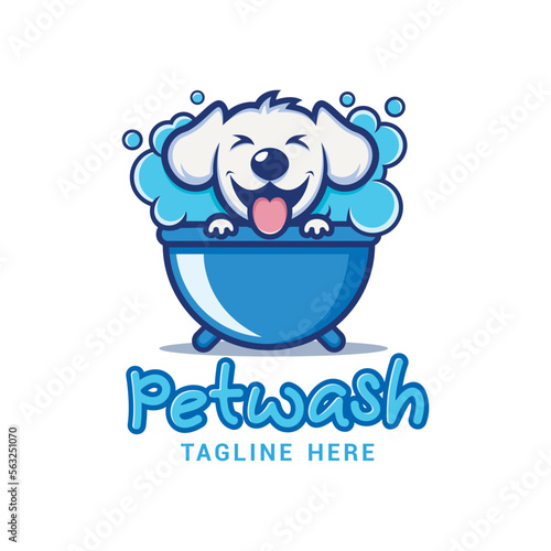 Pet Wash Logo Vector Template