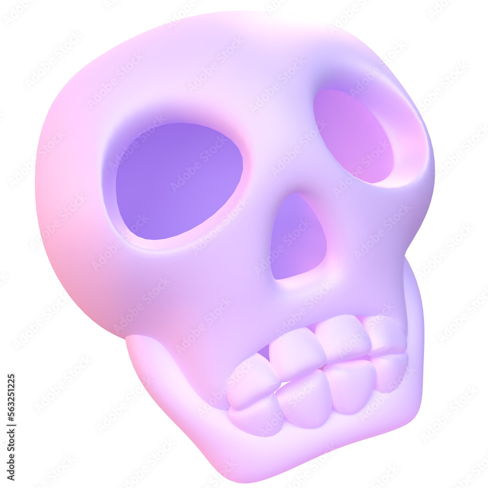 Obraz premium Skull Head in 3D render for graphic asset web presentation or other